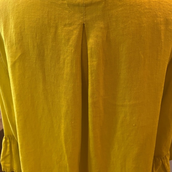 Bryn Walker Chartreuse Lagenlook High Low Hem Three-Quarter Sleeve Tunic Top XL - Picture 9 of 13